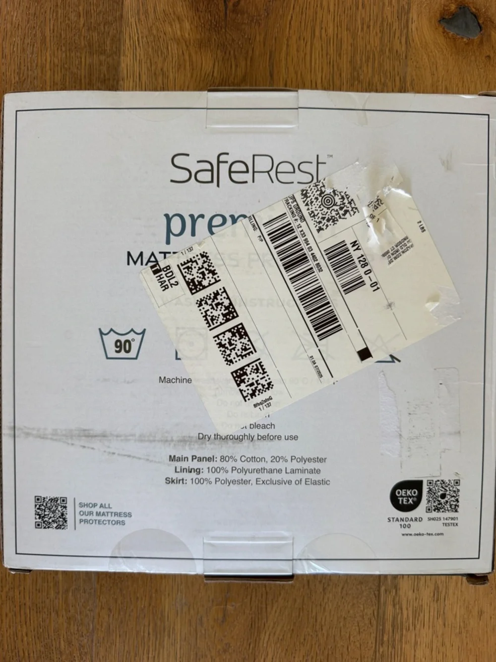 SafeRest Premium White Mattress Protector - Twin XL